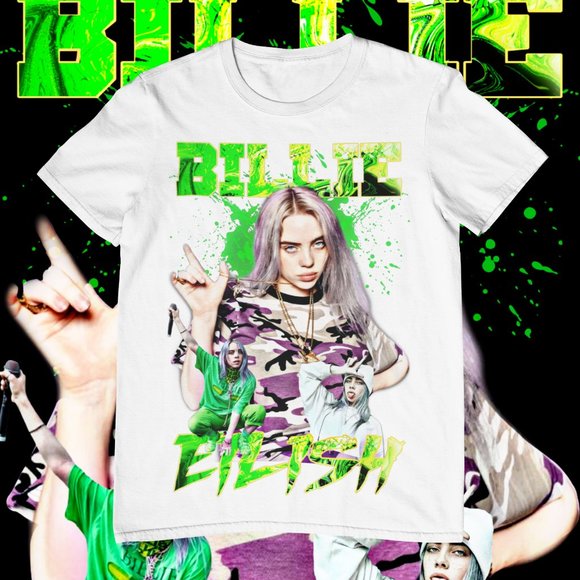 Billie Eilish | | Graphic T-shirt | Custom Made | Bootleg | Cotton Tee | Black - Picture 2 of 2